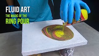The Magic of Unexpected: A Yellow Ring Pour Journey | Fluid Art