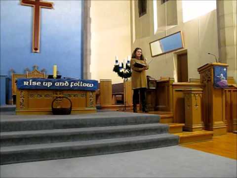 Samantha sings 'Gloria Gloria Gloria Deo" at Humbercrest United Church Practice