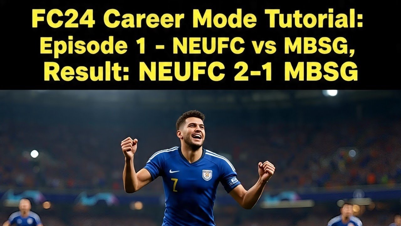 FC24 Career Mode Tutorial: (EP-1) - NEUFC vs MBSG, Result: NEUFC 2-1 MBSG