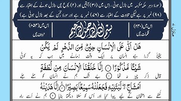 Surah Al-Insan - With Arabic Text - سورة الإنسان