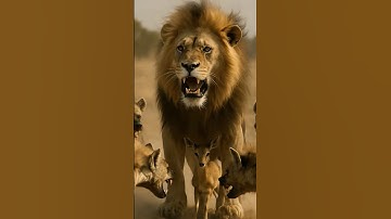 Lion’s Vengeance: Saving the Fawn from Hyenas#Lion#Hyena#WildlifeRescue#NatureDrama#deer#animalfight