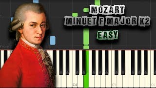 Video thumbnail of "Mozart - Minuet in F Major K2 - EASY - [Piano Tutorial] (Synthesia) (Download MIDI + PDF Scores)"