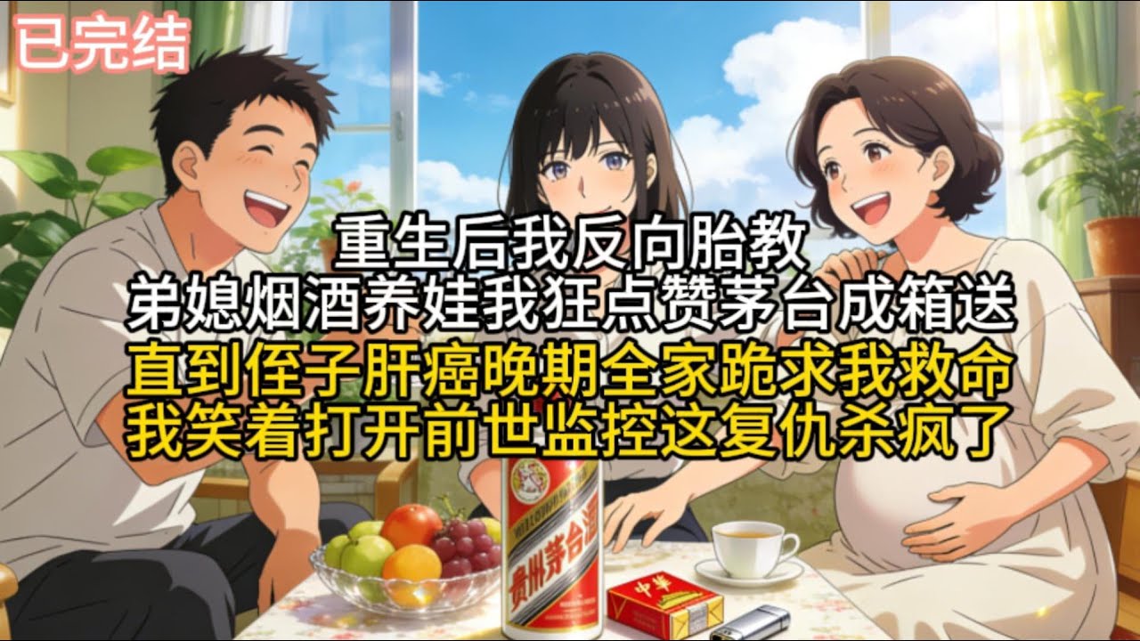 【已完结】重生后我反向胎教！弟媳烟酒养娃我狂点赞，茅台成箱送！直到侄子肝癌晚期，全家跪求我救命，我笑着打开前世监控…这复仇，杀疯了！#重生复仇 #暗黑爽文