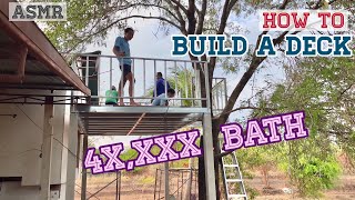 ทำดาดฟ้าโครงเหล็ก..ไว้นั่งชมทุ่งนา [ How to build a deck ] At Home