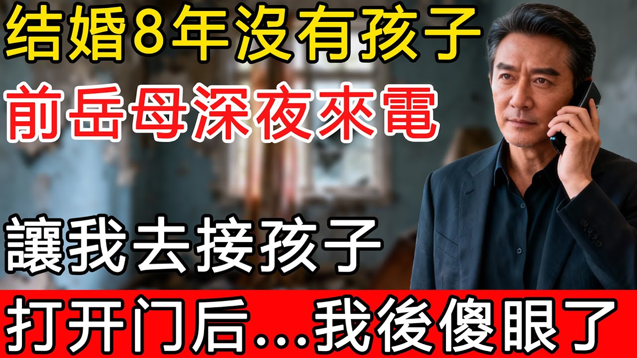 結婚8年沒有孩子，前岳母深夜來電，突然打電話讓我去接孩子，打開門後，我看到後傻眼了！