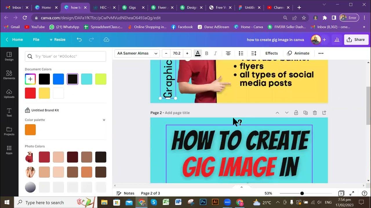 How to create Gig image in Canva || Easy way to create Fiverr gig ...