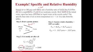 Example: Humid air Expanded through a Nozzle