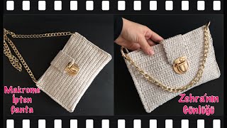 Makrome İpten Çok Kolay Ve Şık Çanta Yapımı- Makrome İpten Çanta -Clutch Çanta Yapım - Portföy Çanta