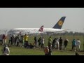 AIRBUS A380-841 LUFTHANSA - low pass, landing, take-off RWY24 at Prague Ruzyne LKPR