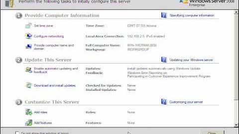 Installing Windows Server 2008 Enterprise - Configure options PT 2