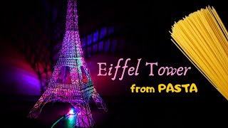 How to make the Eiffel Tower from Pasta Spaghetti And Marshmallow Eiffel Tower