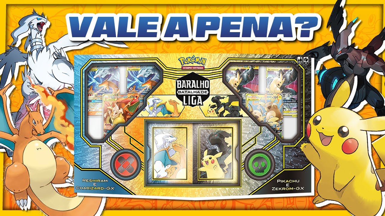 Box Baralho Batalha de Liga - Reshiram e Charizard-GX e Pikachu e