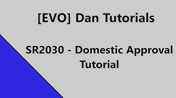 SR2030 Domestic Approval Tutorial