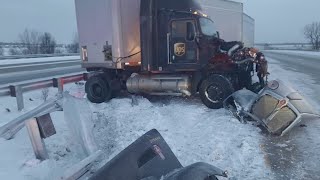 Winter weather causes miles-long backup along I-94 in LaPorte County