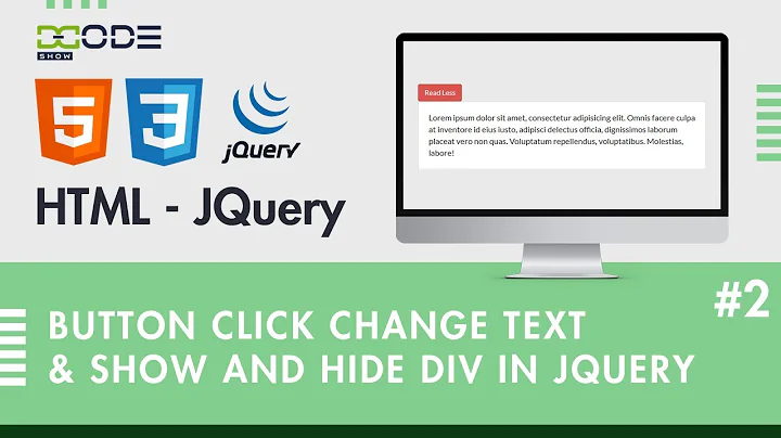 How to Change Button Text Using JQuery | Button Click Show & Hide Div JQuery