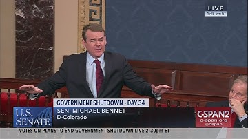 Sen. Michael Bennet (D-CO) on Government Shutdown (C-SPAN)