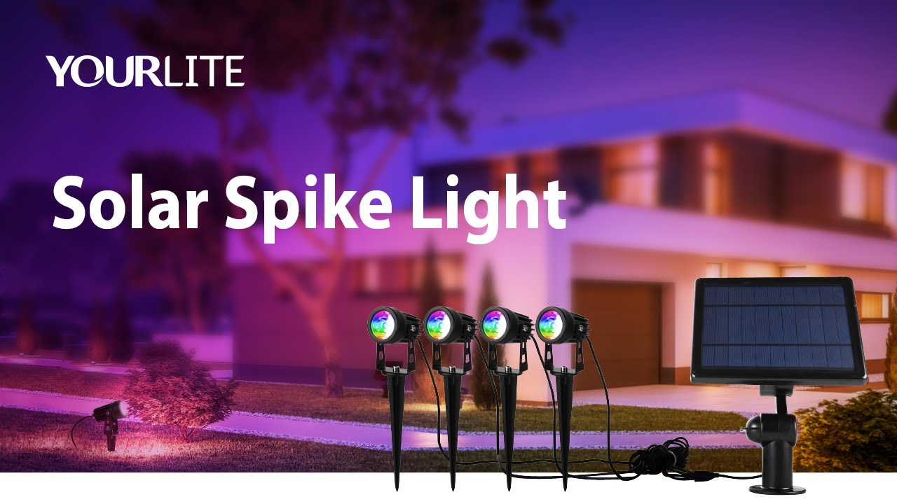 YOURLITE Home Garden Smart Lawn Lamp RGB Color Changing Solar Spike Light
