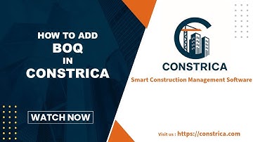 ADD Bill of Quantity in Constrica