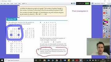 Ex15C, Ex15D: IB HL AI, Oxford; adjacency matrices and possible walks (GTU)