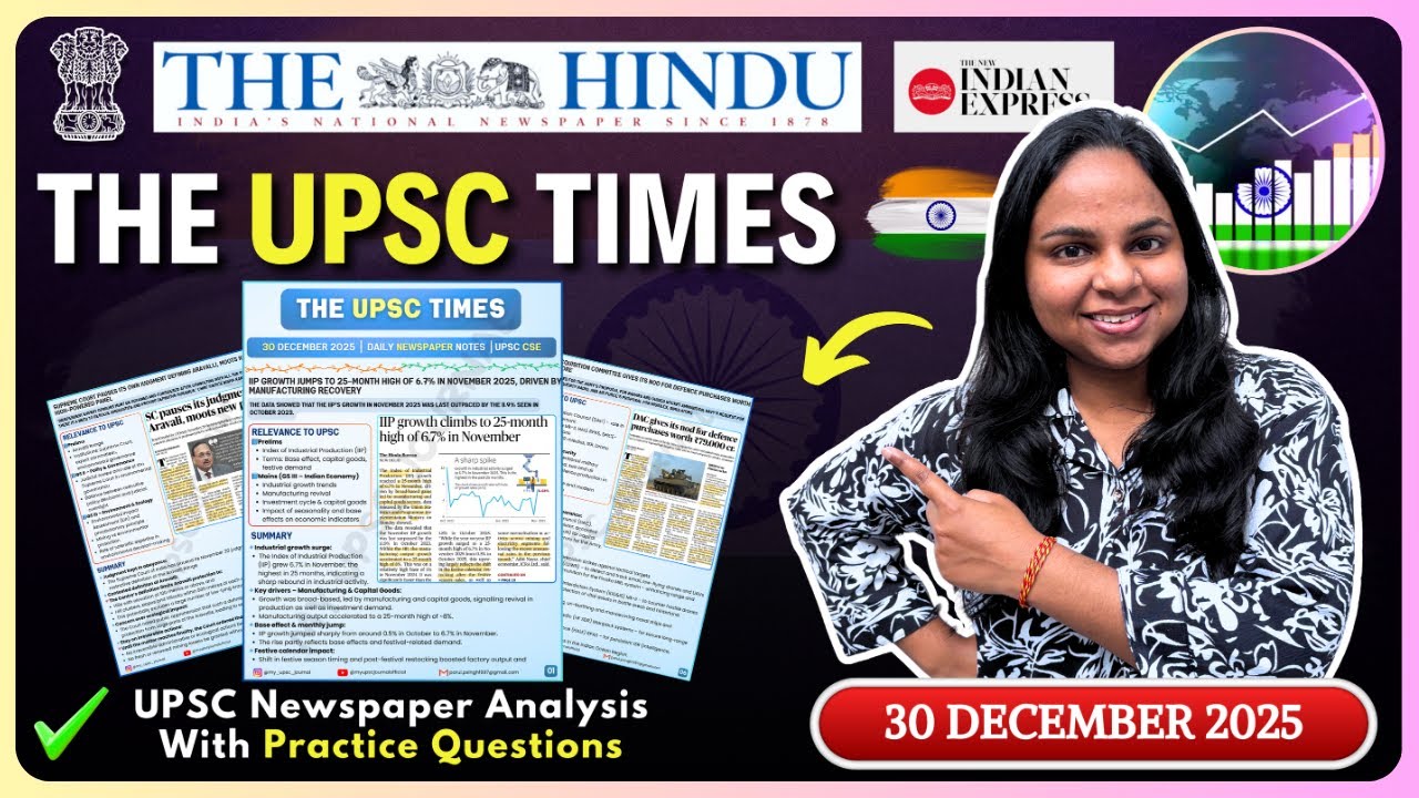 30 December 2025 | UPSC Current Affairs Today | The Hindu Analysis ...