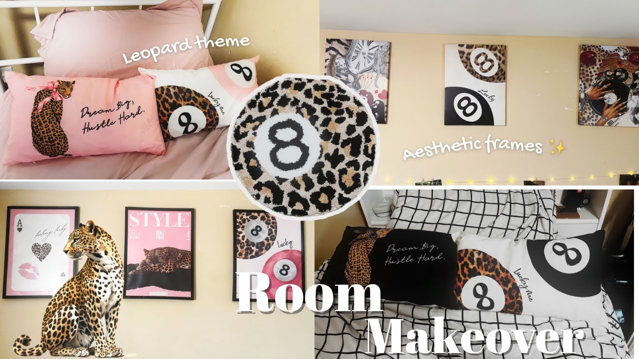 AESTHETIC ROOM MAKEOVER ♡✨︎ (Pink 💗+ Red 💋Leopard 🐆 Theme)
