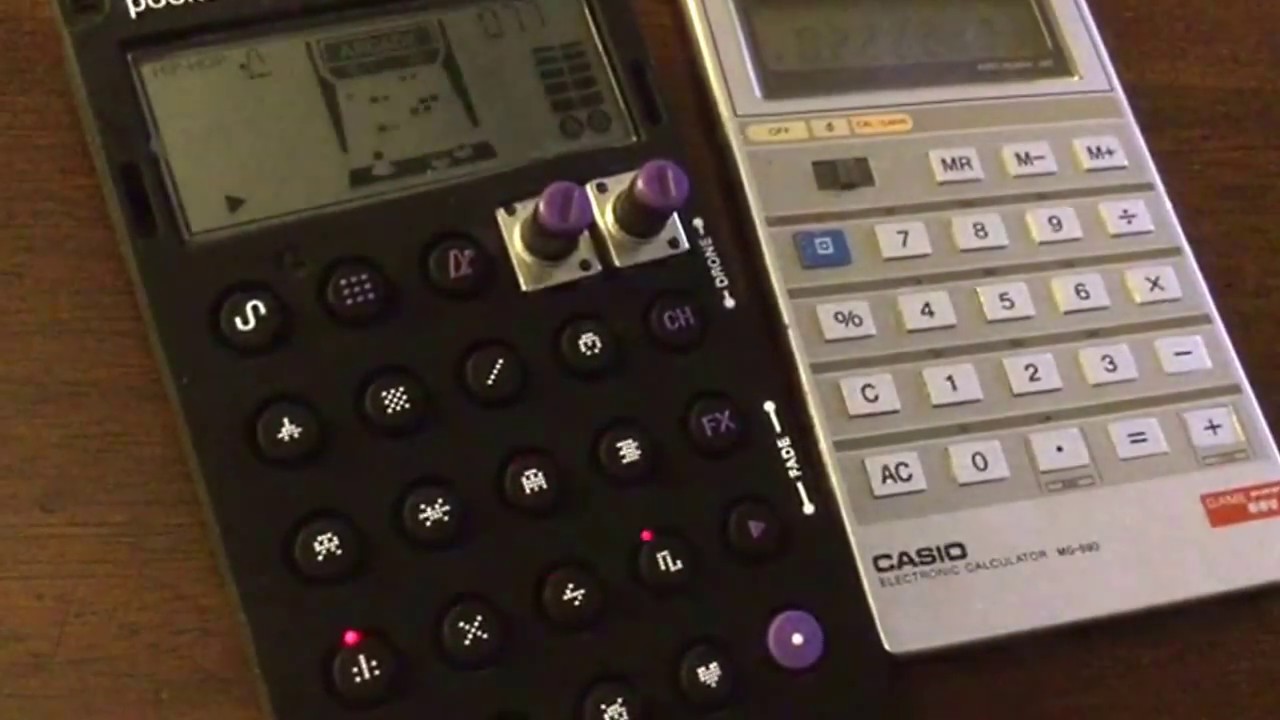 Casio MG890 musical calculator synth jamming and space invaders game