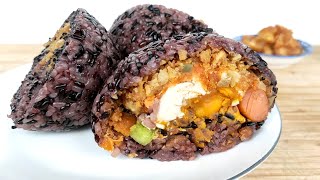簡單又好吃的紫米飯糰，做法和配方告訴你，鹹香酥脆，學會 ... 
