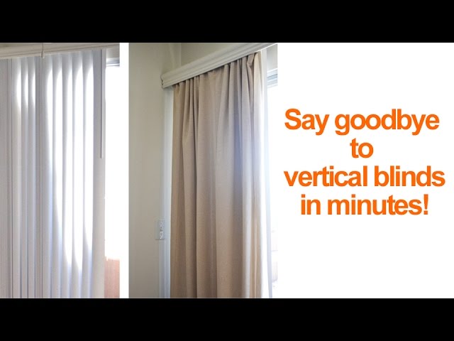 How To Hide Or Replace Vertical Blinds, Sliding Door Vertical Blinds Curtains