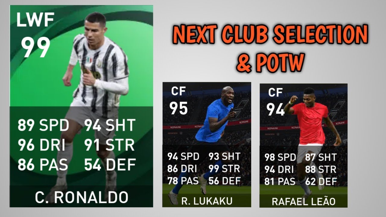 NEXT POTW & NEXT CLUB SELECTION MONDAY PES 2021 MOBILE 🔥