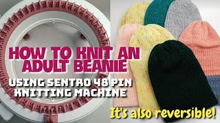 How to knit hat using a knitting machine - for beginners! 