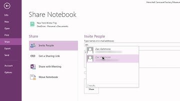 Sharing a Notebook in OneNote 2013