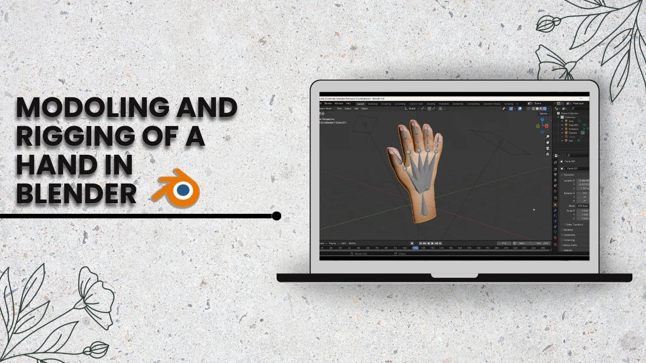 easy modoling hand in blender/modoling in blender 4.0/ rig and animate ...