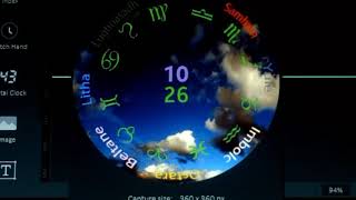 Wiccan calendar zodiac Samsung watch face with Sky animation
