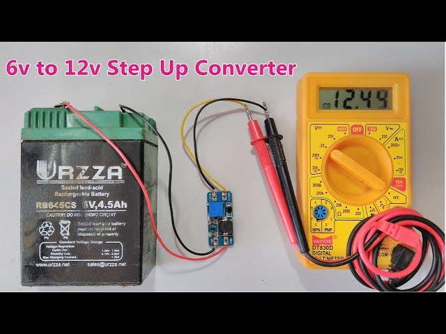 6v to 12v DC Step Up Converter Using MT3608 2A DC-DC Boost Module