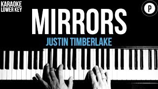 Video thumbnail of "Justin Timberlake - Mirrors Karaoke SLOWER Acoustic Piano Instrumental Lyrics Cover LOWER KEY"