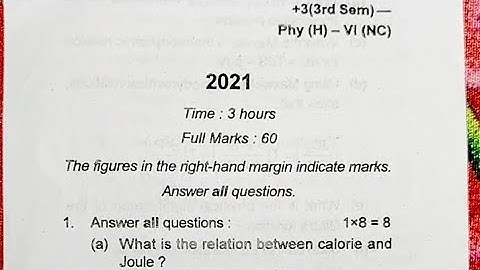 #BSc. 3rd sem. //*physics Hons*.//*THERMAL PHYSICS*//(2021)//sambalpur University // question paper#
