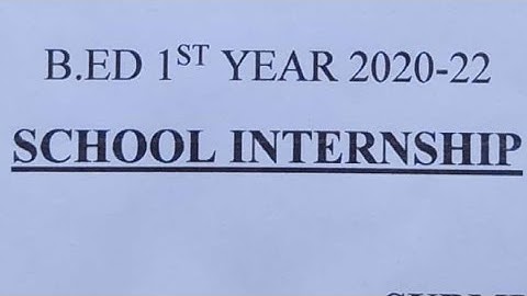 B.ed internship file in English #bedstudents #educationalvideos  #internship