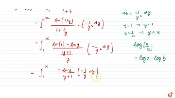 If `f(x)=int_1^x(lnt)/(1+t)dt` where x gt0, then the values of of x satisfying the equation `f(...