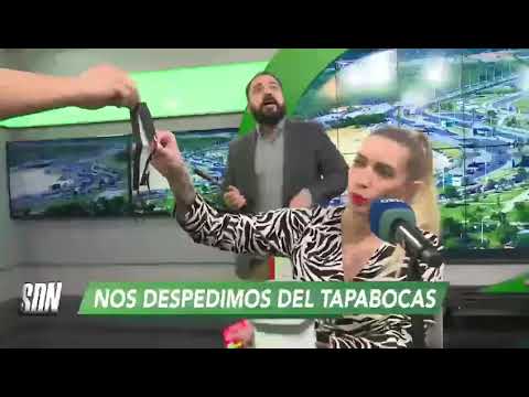 Carmiña Masi quema tapabocas en Tv como "despedida" de su uso obligatorio