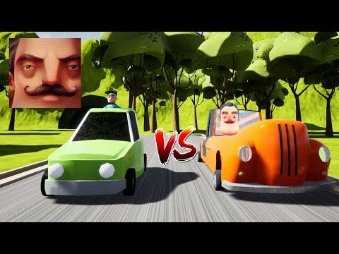 Hello Neighbor Race Kids Player Car Vs Neighbor Car Youtube - roblox toy story 4 roller coaster ckn gaming download