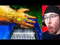 THANOS INFINITY GAUNTLET VS SHREDDING MACHINE REACTION!