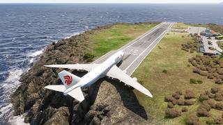 Unreal Air China Boeing 747 Extreme Takeoff From Sabas Tiny Runway