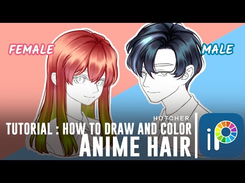 3 Different Ways to Shade Hair!  Anime Hair coloring tutorial +Brushes 