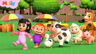 Rain Rain Go Away (Animal Version) | Melly Nursery Rhymes &amp; Kids Songs