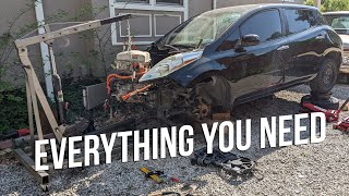 Pulling a Nissan Leaf's Motor & Battery for the World's Cheapest EV Conversion!