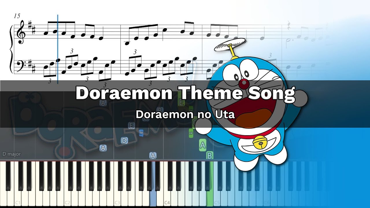 Doraemon no Uta - Doraemon theme song l Piano Cover - Piano Tutorial with Sheet Music