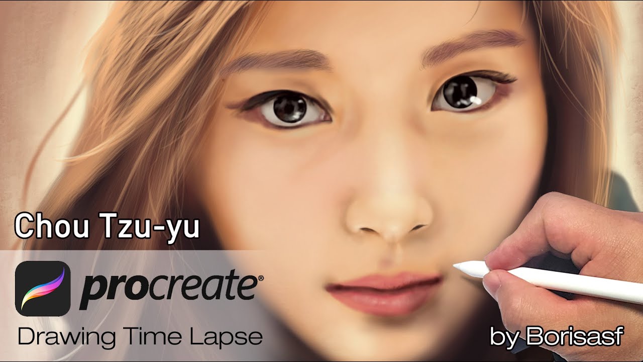 iPad pro Procreate Drawing time lapse - Chou Tzu-yu 【周子瑜】 - YouTube