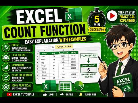 Learn Excel COUNT Function in Just 5 Minutes 🔥 | Easy Practical Example