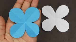 How to Make Easy 🌸 4 Petal Paper Flowers 🌸 - DIY | A Very Simple Paper Flower for Beginners Making