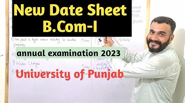 important Update for B.Com-I | date sheet of b.com 1 | date sheet b.com 1 | revised date sheet b.com